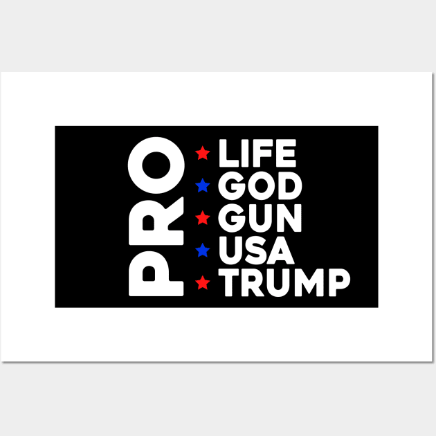 Pro Life God Gun Usa Trump 2023 Wall Art by Sunoria